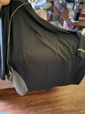 Men's Black Athletic Shirt with Contrast Trim